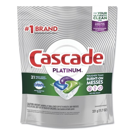 Cascade ActionPacs, Fresh Scent, 11.7 oz Bag, 21/Pack, PK5 80720